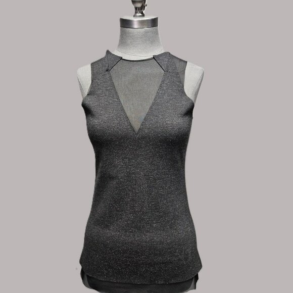 Marie Saint Pierre Sleeveless Mesh-Jersey Top - Picture 1 of 4